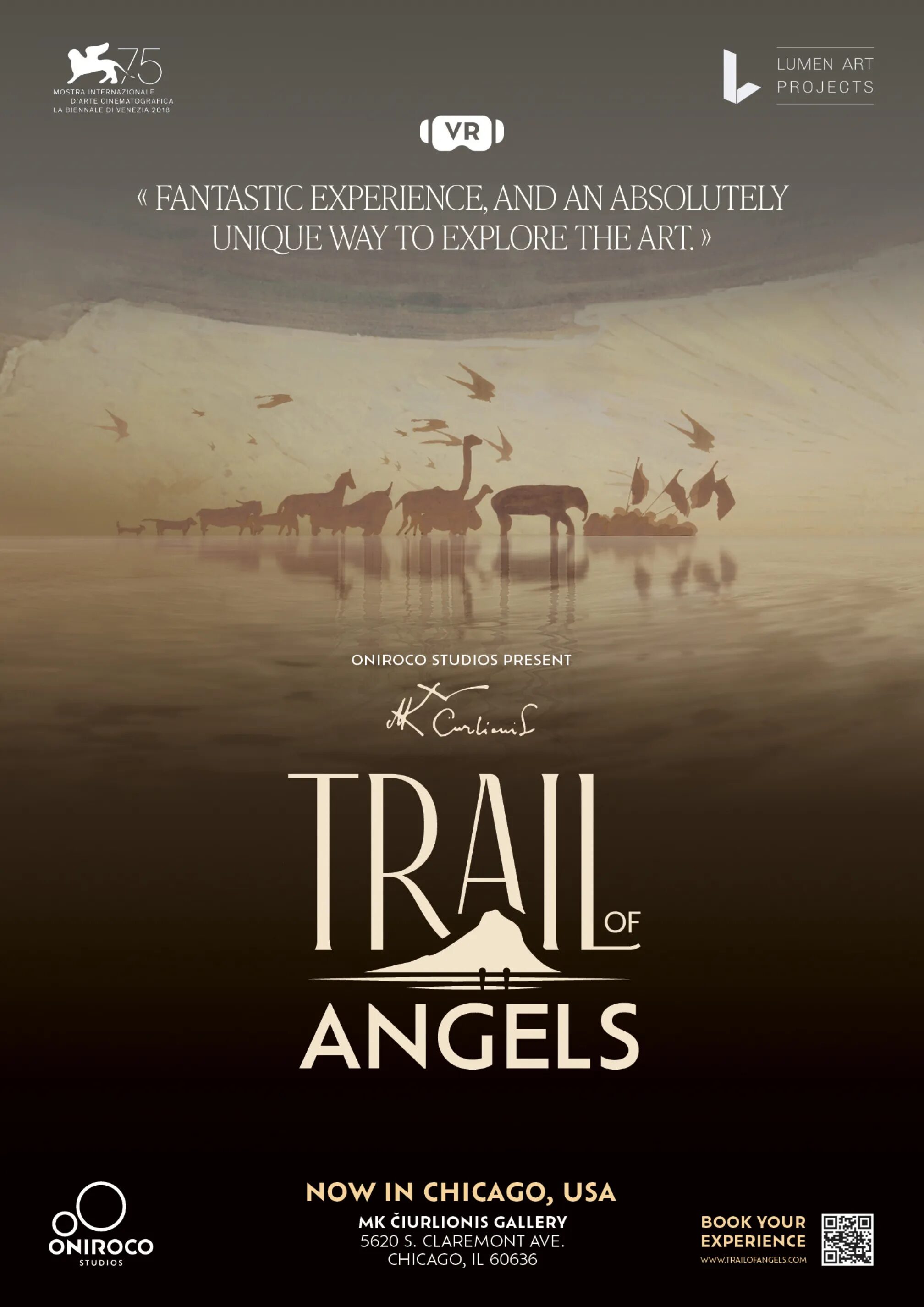 Affiche Trail of Angels pour expérience en réalité virtuelle