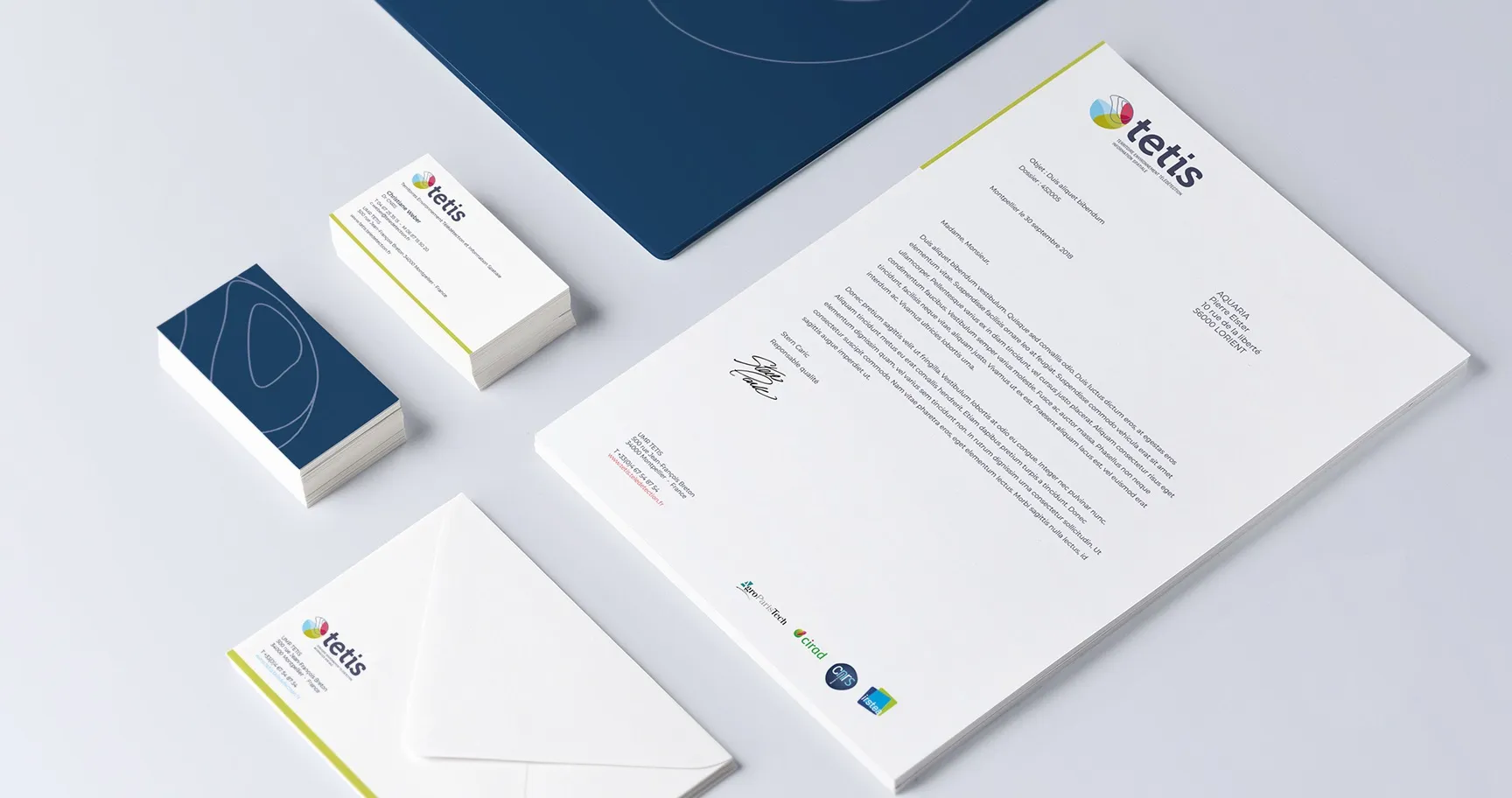 Tetis — Papeterie identité visuelle