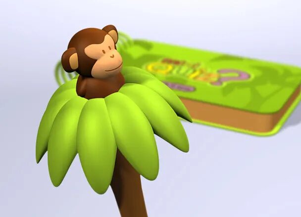 Visuel Mini Quiz avec singe 3D sur palmier