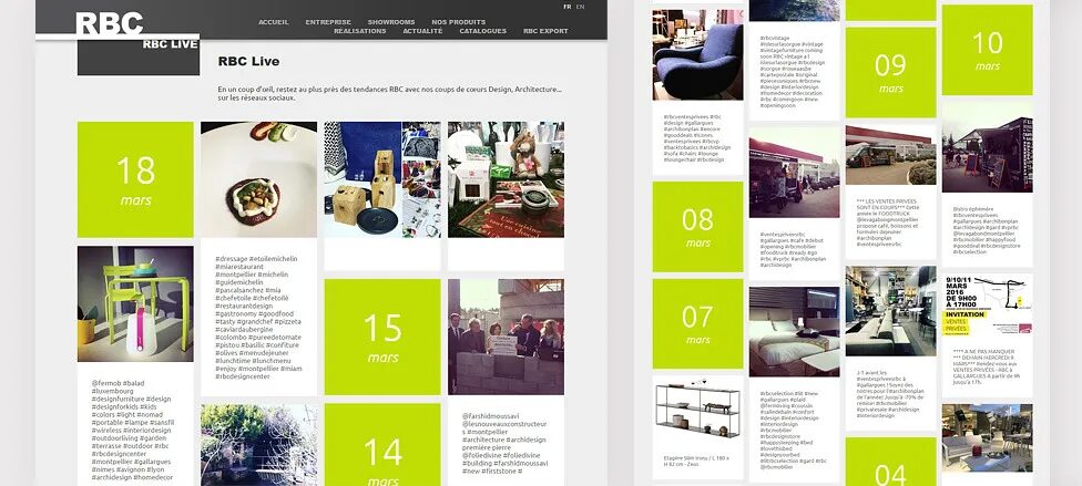 Création site web actualités mobilier design RBC Mobilier  par cubedesigners