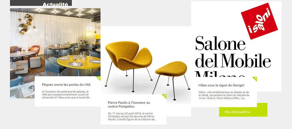 Création site web actualités mobilier design RBC Mobilier  par cubedesigners