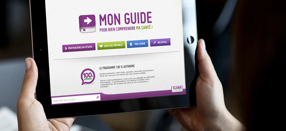Conception application mobile LMDE - sécurité sociale étudiante parcours 8 étapes questions réponses outils par cubedesigners