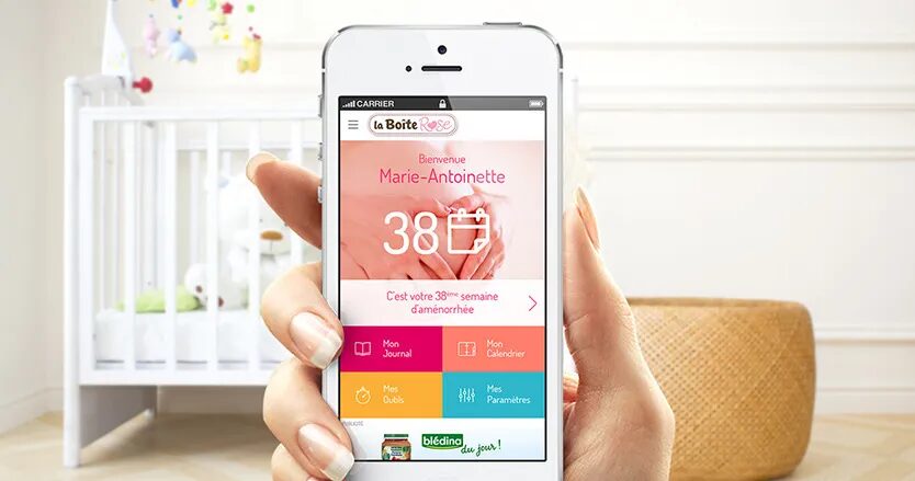 Création application mobile suivi grossesse La Boîte Rose par cubedesigners
