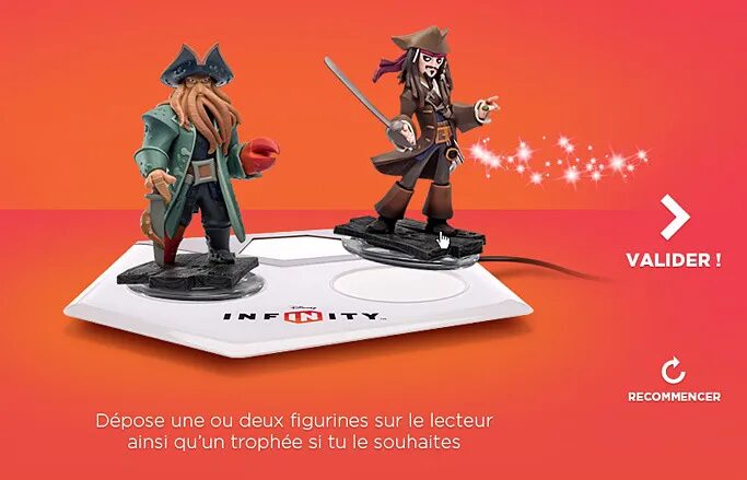 Conception borne interactive Disney Infinity - figurines Pirates des Caraïbes Jack Sparrow lecteur NFC par cubedesigners