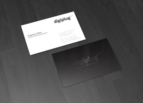 Carte de visite Digiplug en noir et blanc