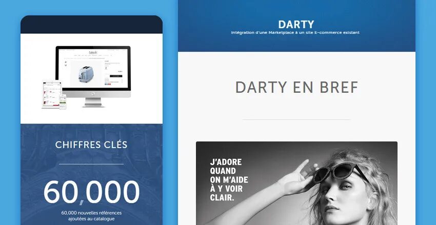 Création page cas client Darty intégration marketplace e-commerce Mirakl par cubedesigners