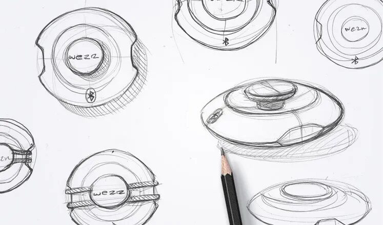 Croquis et conception design produit Wezr station météo connectée par cubedesigners