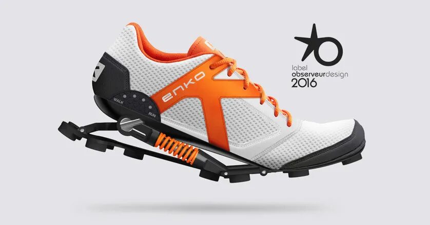 Création design chaussures running ENKO par cubedesigners