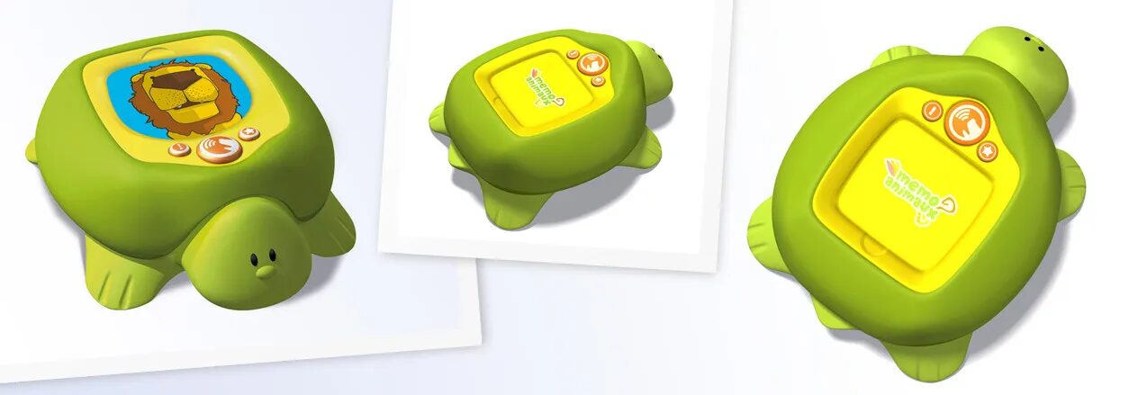 Design de tablette enfant en forme de tortue verte.