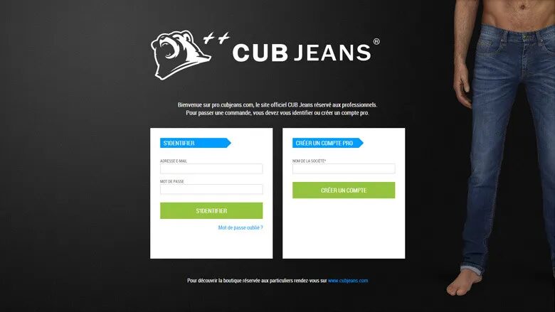 Création espace professionnel B2B CUBJeans par cubedesigners