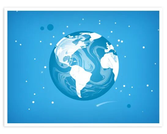 Illustration de planète bleue sur fond spatial c6