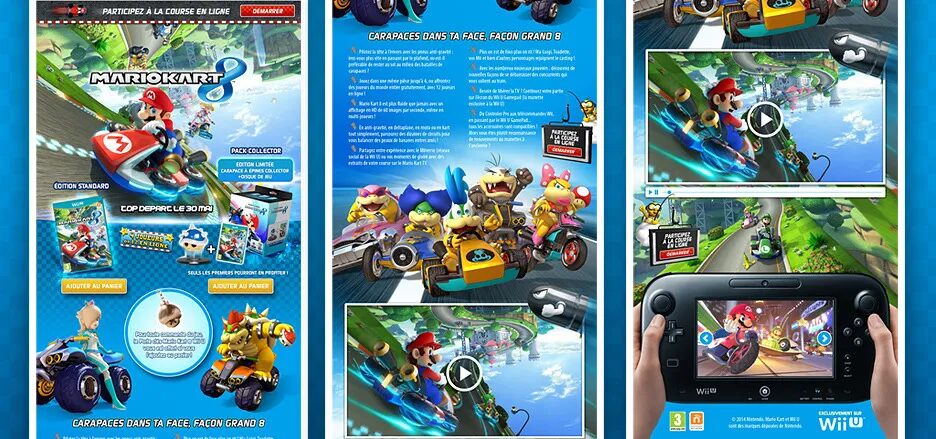 Conception jeu en ligne Fnac Gaming - Mario Kart 8 course multijoueur Nintendo promotion par cubedesigners