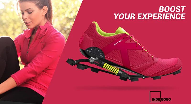 Création page produit technologie amortisseur chaussures ENKO running par cubedesigners