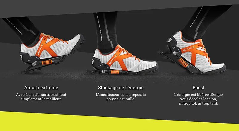 Création page produit technologie amortisseur chaussures ENKO running par cubedesigners