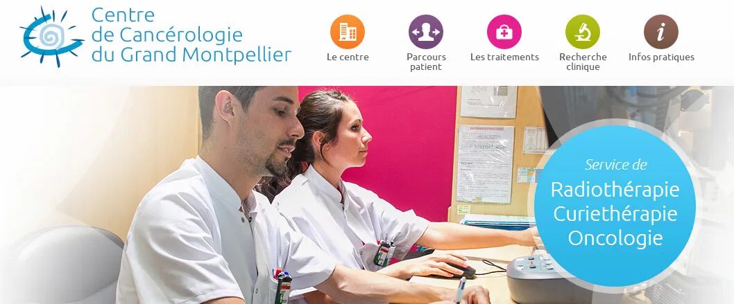 Conception site web Centre de Cancérologie du Grand Montpellier - radiothérapie curiethérapie oncologie parcours patient par cubedesigners