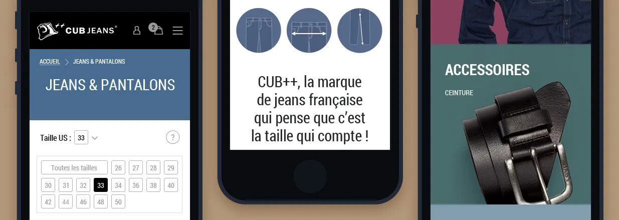 Création site e-commerce CUBJeans marque française jeans par cubedesigners