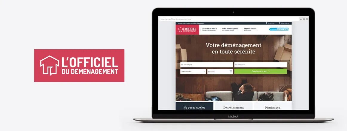Création site web L'Officiel du Déménagement devis déménagement en ligne par cubedesigners