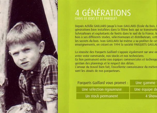 Site Parquets Gaillard, quatre générations dans le bois et le parquet