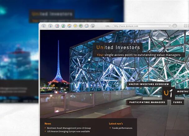 Site web United Investors, plateforme de gestion d’actifs