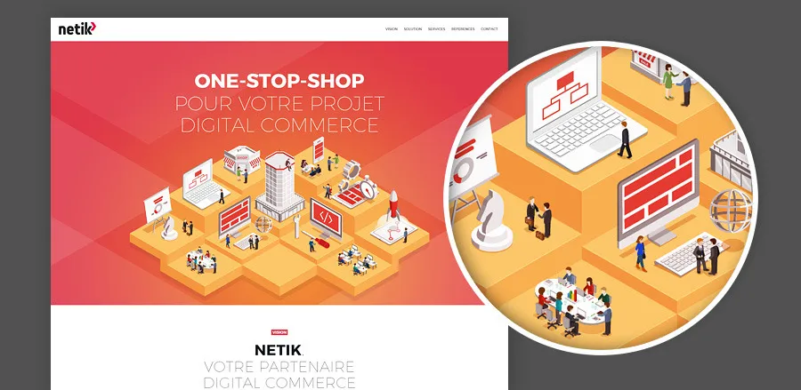 Création site web Netik one-stop-shop digital commerce par cubedesigners