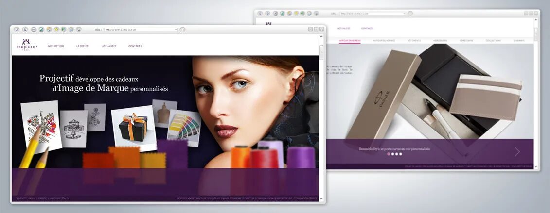 Conception site web Projectif Paris - cadeaux image de marque personnalisés design luxe par cubedesigners