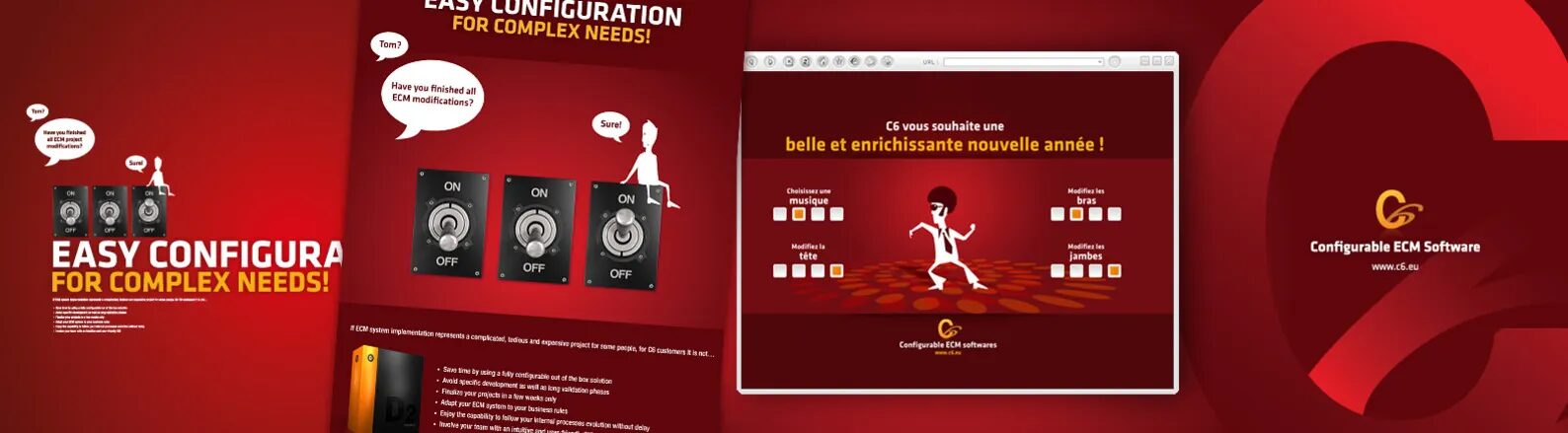 Visuel C6 Configurable ECM Software avec interface interactive.