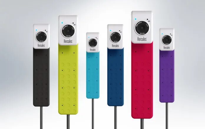 Visuel Hercules avec webcams colorées en forme de briques Lego.
