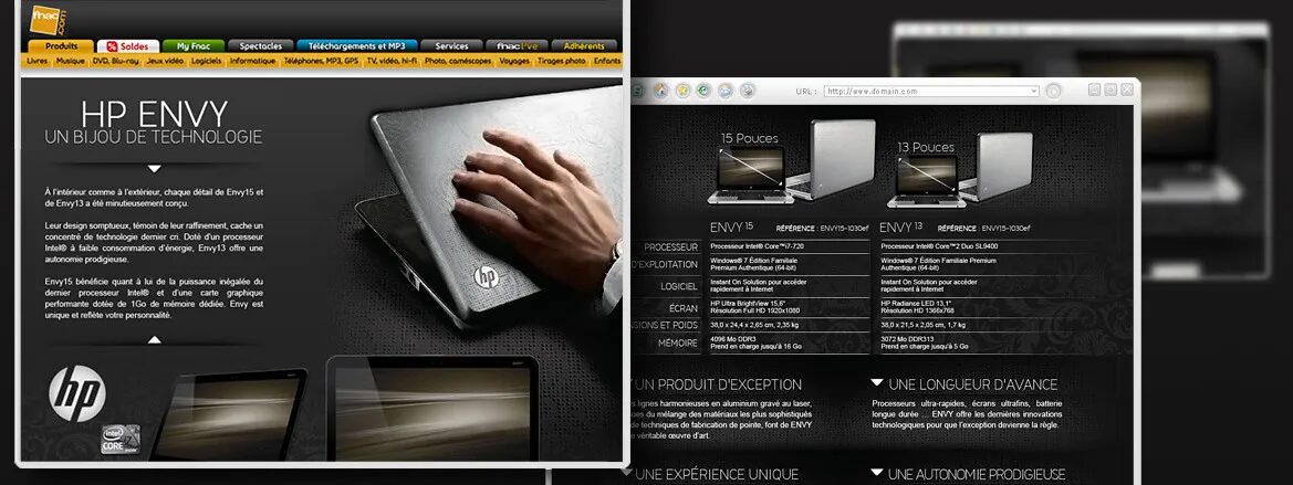 Visuel promotionnel HP Envy pour la Fnac.